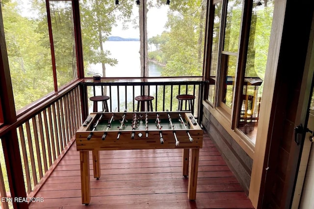 107 Dream Way, Sevierville, TN 37876 - unfurnished sunroom featuring a water view