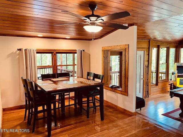 107 Dream Way, Sevierville, TN 37876 - dining room with light hardwood / wood-style flooring, a wealth of natural light, and wood ceiling