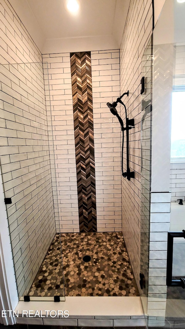 full bathroom with a shower stall