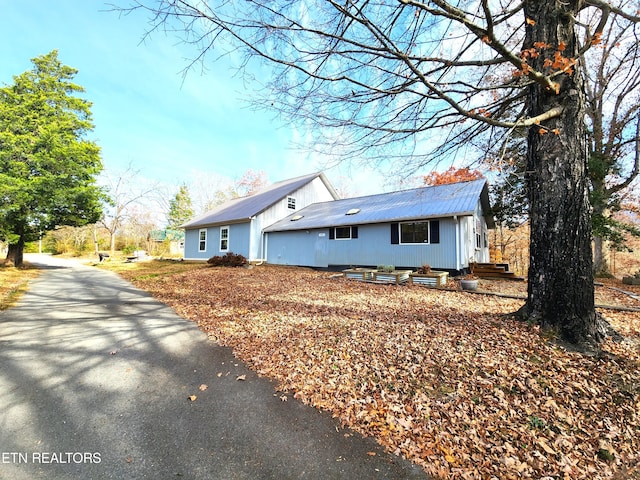 view of single story home