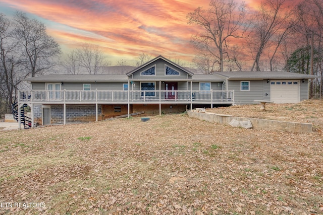 view of front of home featuring a deck