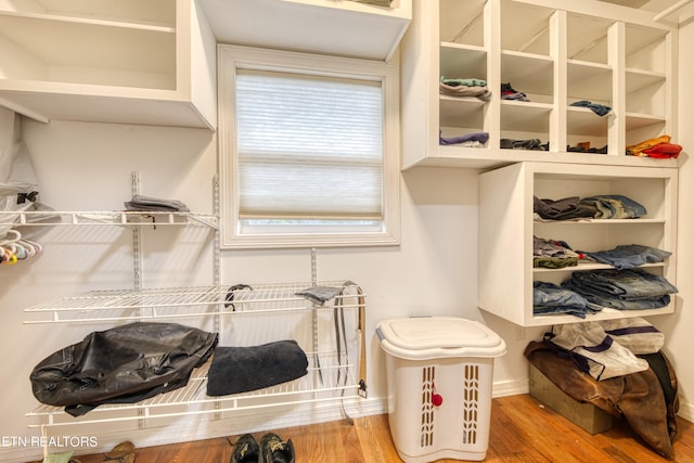 bathroom featuring hardwood / wood-style flooring