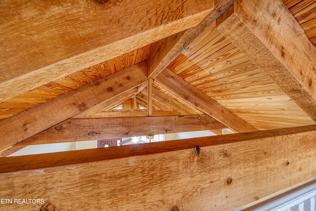 view of unfinished attic