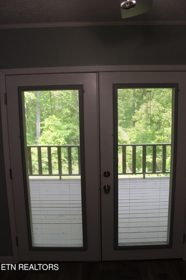 doorway with french doors