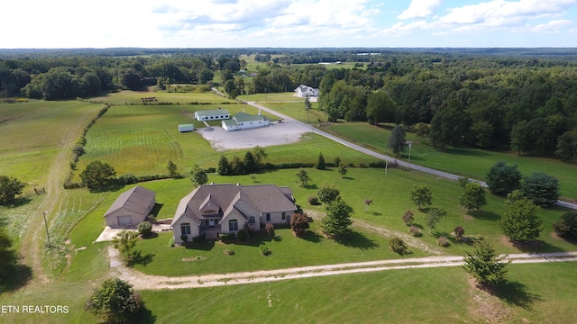 bird's eye view with a rural view