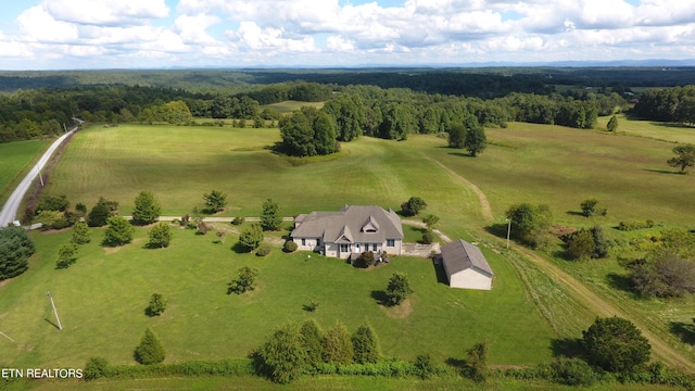 bird's eye view featuring a rural view