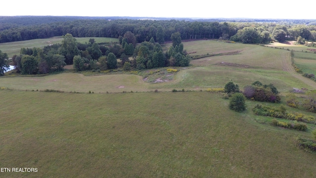 bird's eye view with a rural view