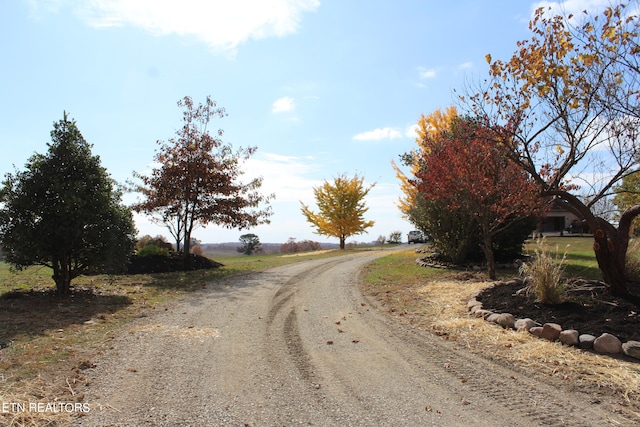 view of road with a rural view