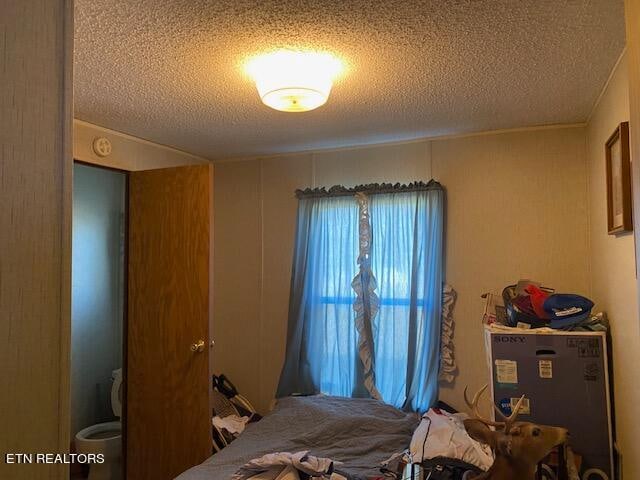 bedroom featuring a textured ceiling