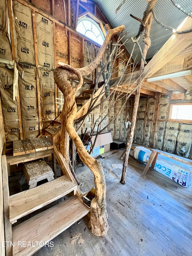 interior space featuring hardwood / wood-style floors and a wealth of natural light