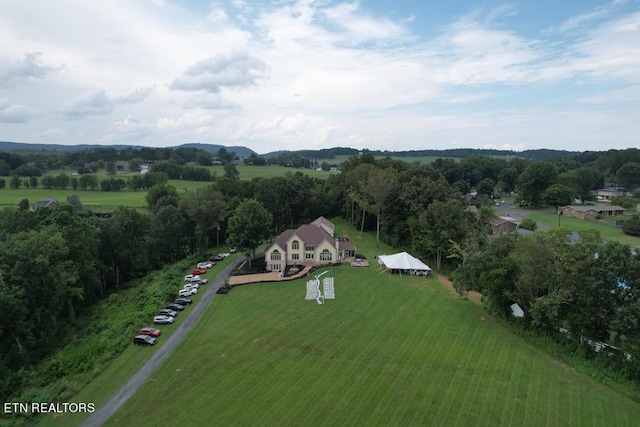 bird's eye view with a rural view