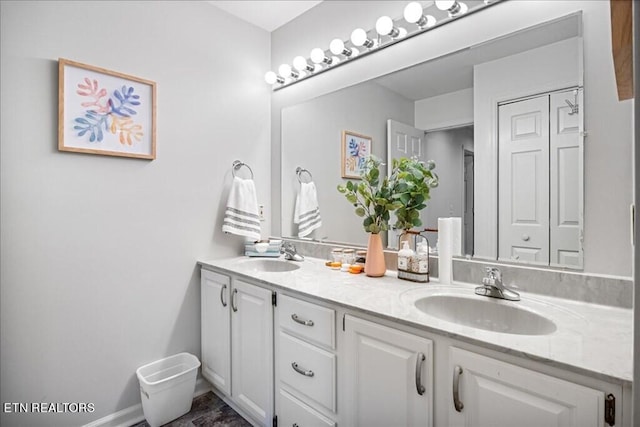 bathroom with double sink vanity