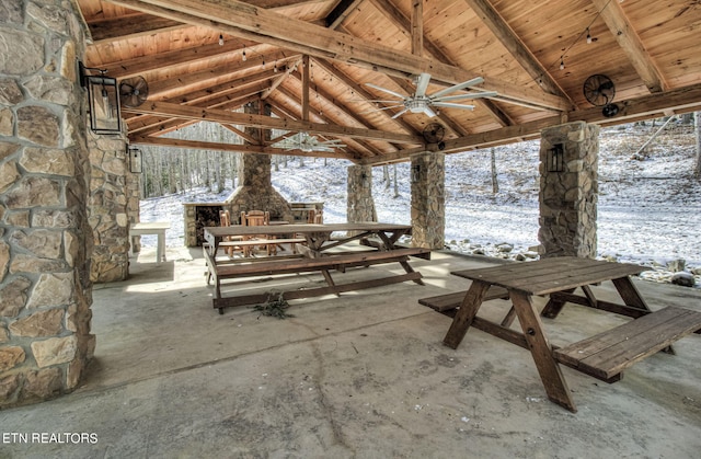 exterior space with a gazebo