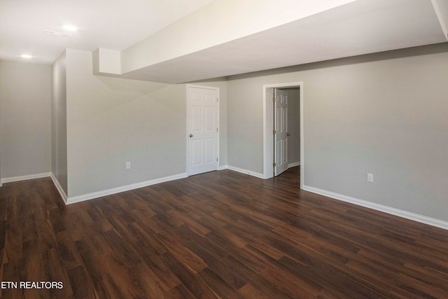 unfurnished room featuring dark hardwood / wood-style flooring