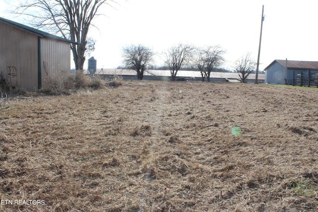 view of yard with an outdoor structure