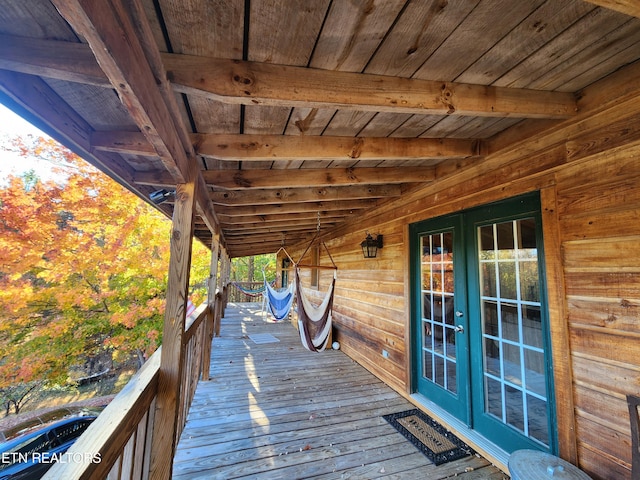 deck with french doors