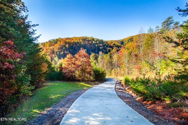 exterior space with a mountain view