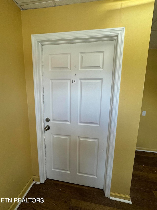 room details featuring dark hardwood / wood-style floors