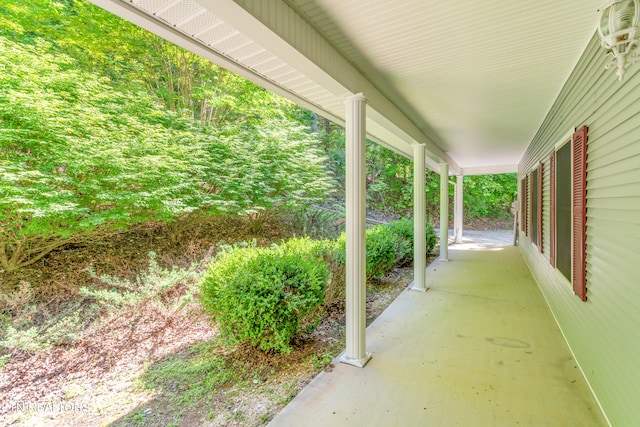 view of patio with a porch