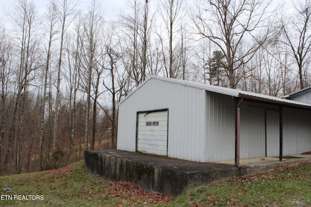 view of garage