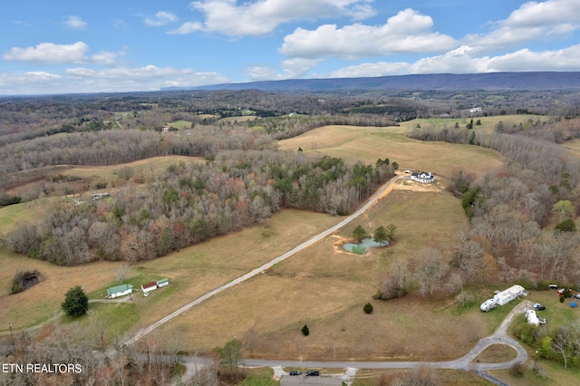 drone / aerial view with a rural view