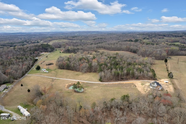 drone / aerial view featuring a rural view