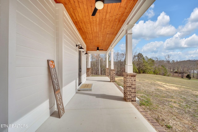 view of patio featuring covered porch