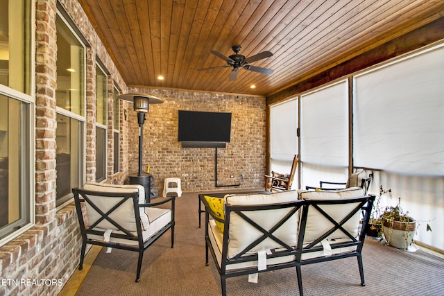 view of patio / terrace featuring ceiling fan and outdoor lounge area