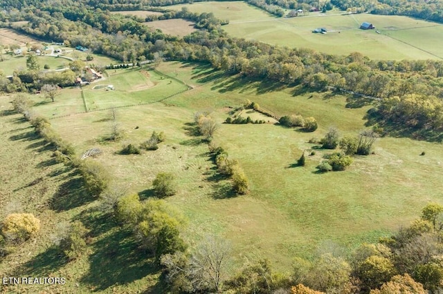 aerial view featuring a rural view