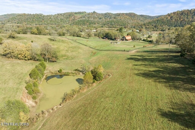 drone / aerial view with a rural view