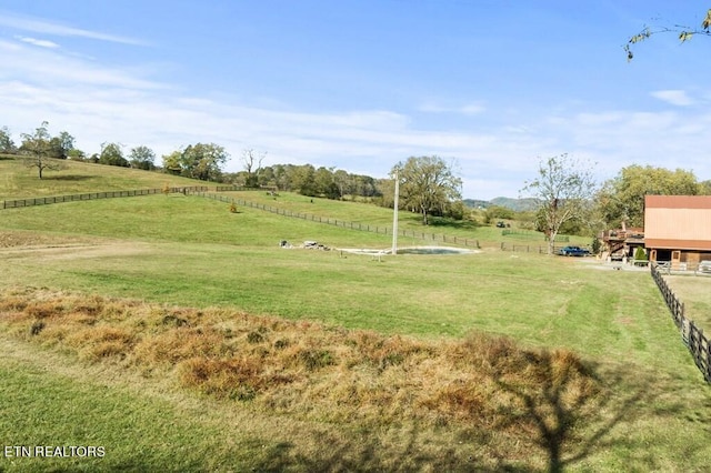 view of yard featuring a rural view