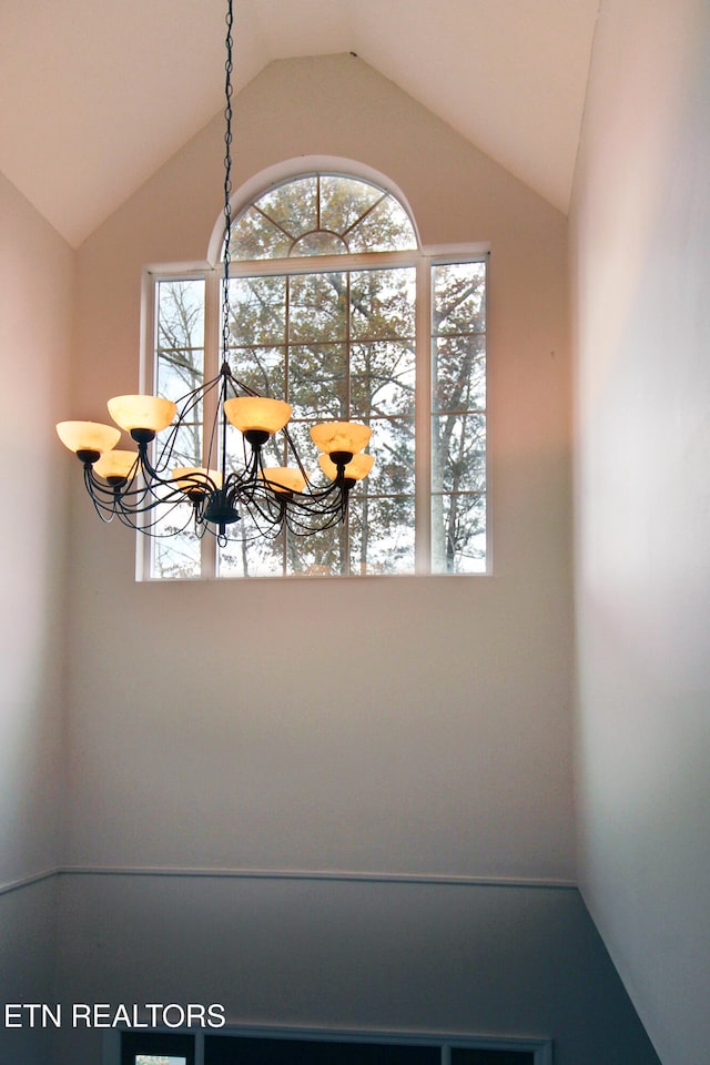 room details with an inviting chandelier