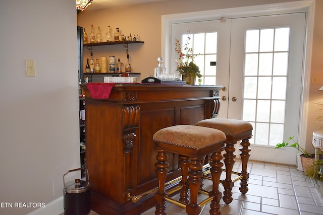 bar with french doors