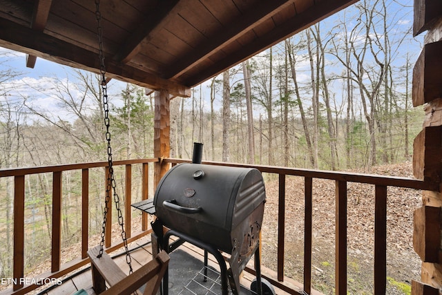 balcony with a grill