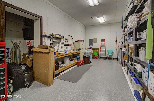 interior space with water heater