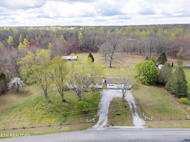 drone / aerial view featuring a rural view