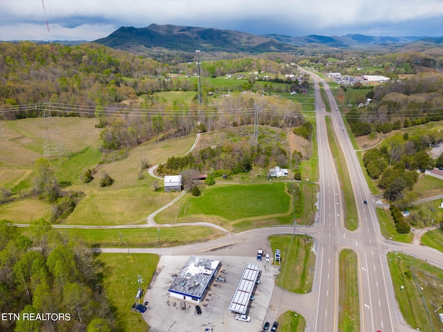 aerial view featuring a mountain view