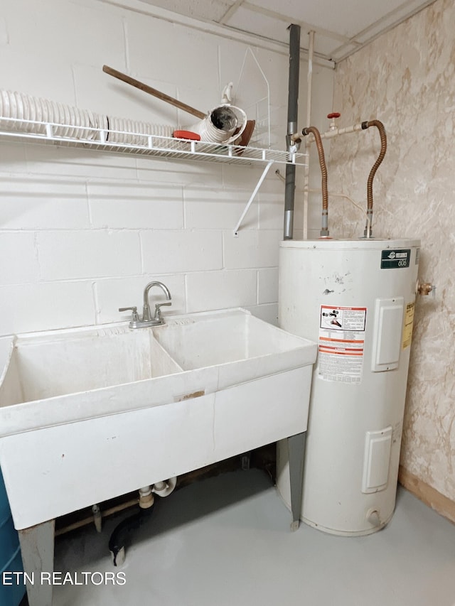 utilities with water heater and sink