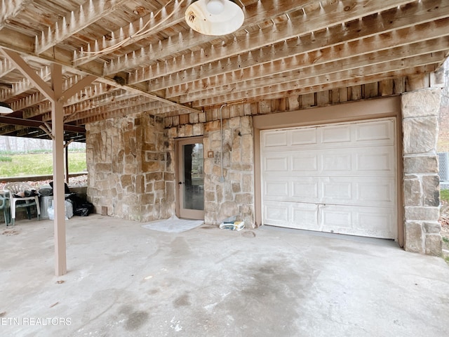 view of garage