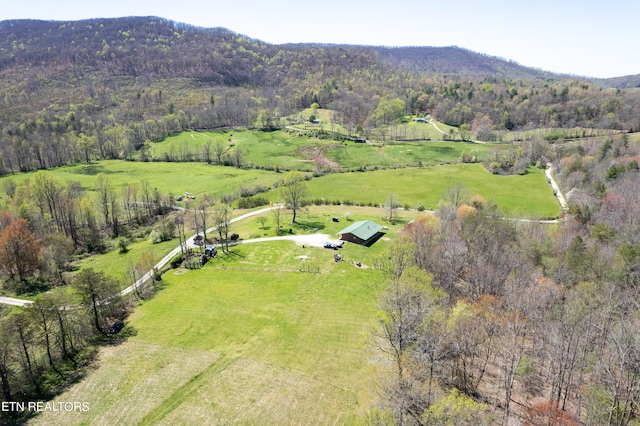 aerial view featuring a rural view