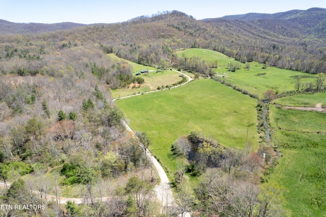 aerial view featuring a mountain view