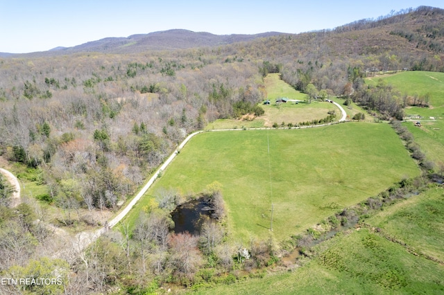 aerial view featuring a mountain view