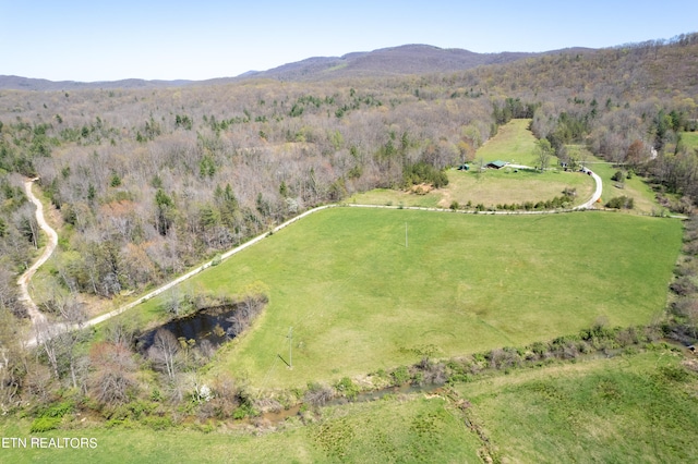 aerial view featuring a mountain view