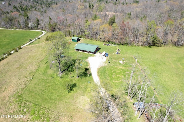 bird's eye view featuring a rural view