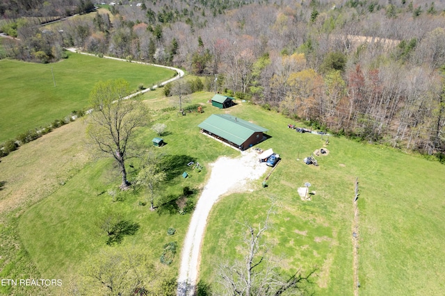 drone / aerial view featuring a rural view