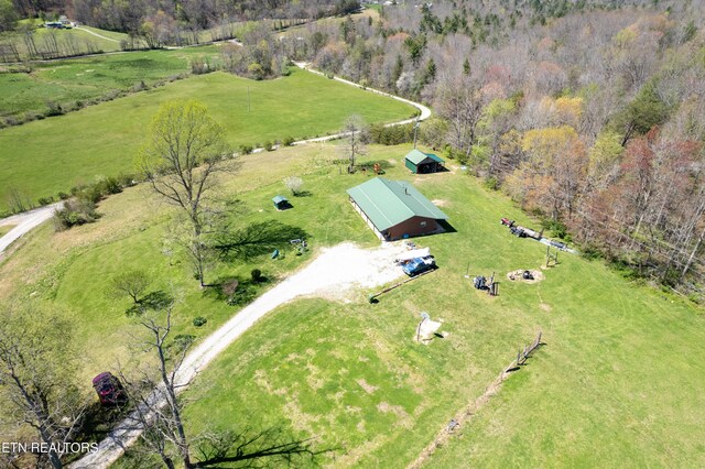 drone / aerial view featuring a rural view