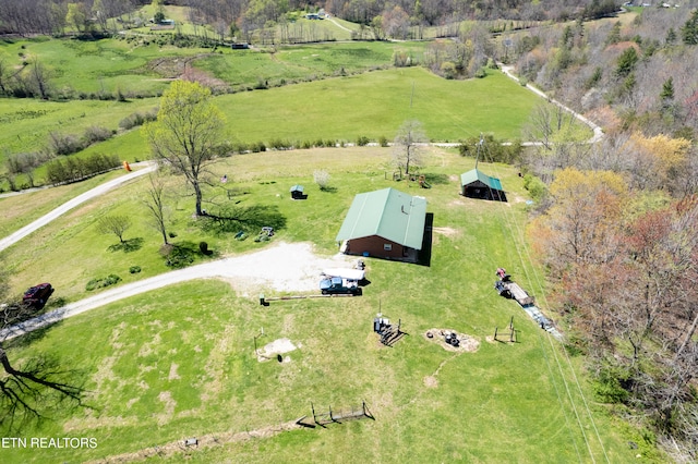 bird's eye view featuring a rural view