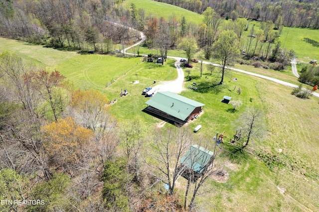 bird's eye view with a rural view