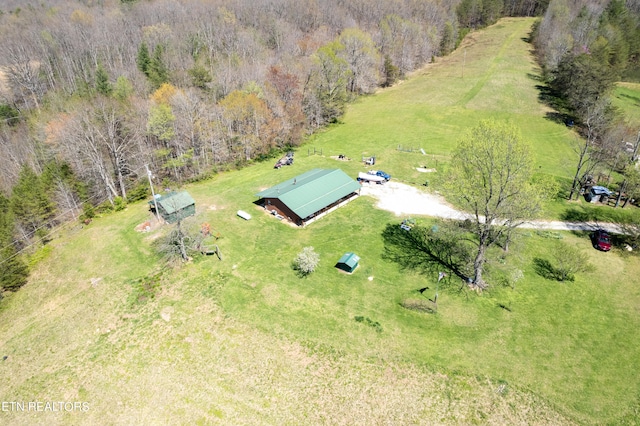 drone / aerial view with a rural view