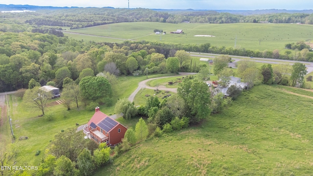 drone / aerial view with a rural view